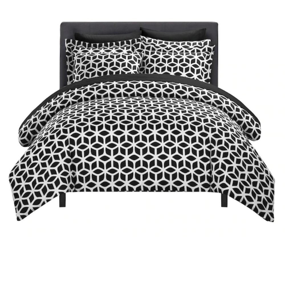 Chic Home Design  Elizabeth 3-Piece Black Duvet Cover Set ~ King Size